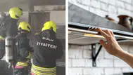 Bolu'da mutfakta yangın : Alev alan aspiratör bina dışına çıkarıldı