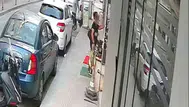 Samsun'da kapıya asılan pastırmanın çalınma anı kamerada