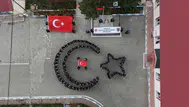 Erzurum'da cezaevi personelinden ay-yıldız koreografisi