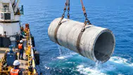 1.500 tonluk beton borular denizin dibine bırakılacak
