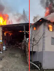 Bolu Mudurnu'da 2 katlı evde yangın çıktı