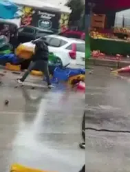 Cinnet getiren manav satırla korku saçtı !