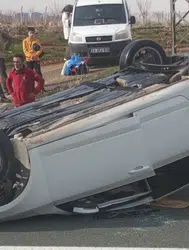 Elazığ'da kaza : Otomobil ters döndü