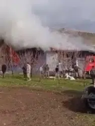 Kars Digor’da ev yangını : Ev kullanılamaz hale geldi
