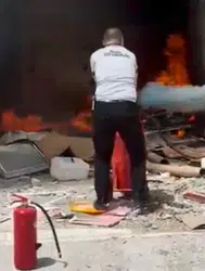 Düzce'de hastane inşaatında korkutan yangın