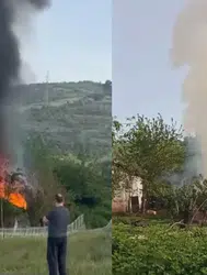 Kocaeli Derince'de tek katlı evde yangın