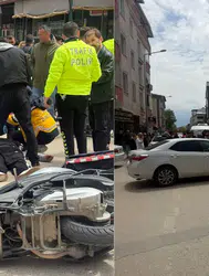 Bursa'da kaza : Motosikletli kurye yaralandı
