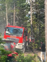 Kütahya'da yıldırım düşmesi sonucu ormanda yangın çıktı