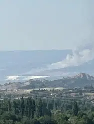 Denizli'de Hierapolis Antik Kenti yakınlarında yangın