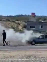 Gaziantep'te seyir halindeki araçta yangın çıktı