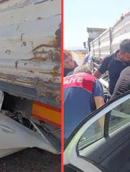 Adıyaman'da otomobil, tıra arkadan çarptı : 1 ağır yaralı