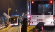İstanbul'da metrobüs yangını: Seyir halindeyken alev aldı!
