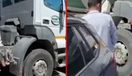 Bolu'da korkunç kaza: Beton mikseri ile otomobil çarpıştı! 1 yaralı!