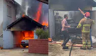 Bartın'da garaj ve otomobil cayır cayır yandı!
