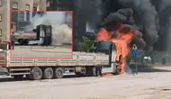 Hakkari'de seyir halindeki tır alev aldı!