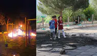 Amasya'da korku dolu anlar: Çocuk parkı cayır cayır yandı!