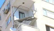 Maltepe'de korku dolu anlar: Binanın 8. katındaki balkon çöktü