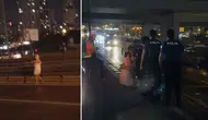 Avcılar'da şaşırtan olay: Kadın havluyla E-5'e çıktı