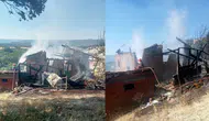 Sakarya'da korkutan yangın: Ev, ahır ve samanlık küle döndü!
