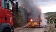 Eskişehir'de yanan belediye otobüsü kül oldu!