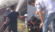 Ankara'da ağaçlık alanda başlayan yangın gecekondulara sıçradı
