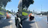 Üsküdar'da feci yangın: Otomobil alev topuna döndü