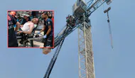 Malatya'da kule vinç operatörü 30 metre yüksekte bayıldı!