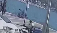 Çeşme’de motosikletiyle denize uçtu! O anlar kamerada