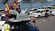 Almanya'da taksicilerden protesto!