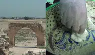 Harran'da 900 yıllık seramik tören kabı gün yüzüne çıkartıldı