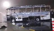 Kapıkule'de yolcu otobüsü alev alev yandı