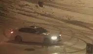 Bolu'da kar üzerinde drift atan sürücülere ceza!