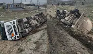 Şırnak'ta su tankeri devrildi : Sürücü yaralandı