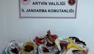 Artvin Kemalpaşa'da 60 kilo yaban domuzu eti ele geçirildi
