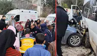 Hatay'da öğrenci servisi ile otomobil çarpıştı : Çok sayıda yaralı var
