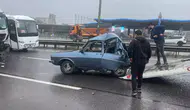 Başakşehir Kuzey Marmara Otoyolu'nda tır, otomobile arkadan çarptı