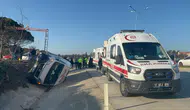 Çanakkale'de yolcu minibüsü devrildi : Öğrencilerin de bulunduğu 8 kişi yaralandı