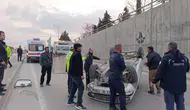 Adıyaman'da kaza : Otomobil takla attı, 3 kişi yaralandı