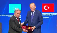 Cumhurbaşkanı Erdoğan, BM Genel Sekreteri Guterres'e barış ödülü verdi
