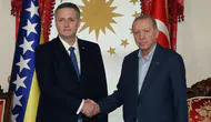 Cumhurbaşkanı Erdoğan, Bosna Hersek Konsey Başkanı Becirovic’i Dolmabahçe’de karşıladı