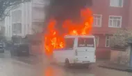 Kırıkkale'de park halindeki minibüste yangın çıktı