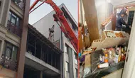 Zeytinburnu'nda inşattaki beton dökme çalışması sırasında yan binanın duvarı çöktü