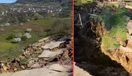 Bursa İnegöl'de heyelan faciası : Yol parçalara ayrıldı