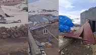 Kars'ta kuvvetli fırtına evlerin çatılarını uçurdu : Bölgeye ekipler sevk edildi