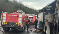 Yalova'da seyir halindeki yolcu otobüsünde korkutan yangın