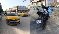 Adıyaman'da taksi ile motosiklet çarpıştı : Sürücü yaralandı