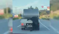 Bolu'da kurbanlığı araçtan sarkıtan sürücüye rekor ceza