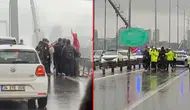 15 Temmuz Şehitler Köprüsü'ndeki hareketli dakikalar : İzinsiz eyleme müdahale edildi