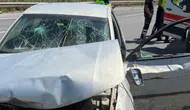 Hatay'da otomobil bariyerlere çarptı, sürücü yaralandı