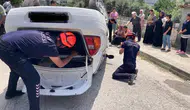 Hatay Dörtyol’da otomobil takla attı : 2 yaralı
